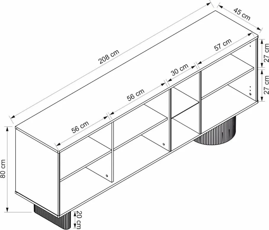 Valento komód, 208 cm – TR506MNR4456