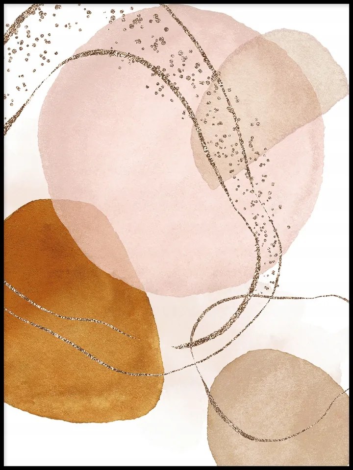 Boho grafika poszter Bézs mintákkal nappaliba, konyhába, hálószobába 50x70cm