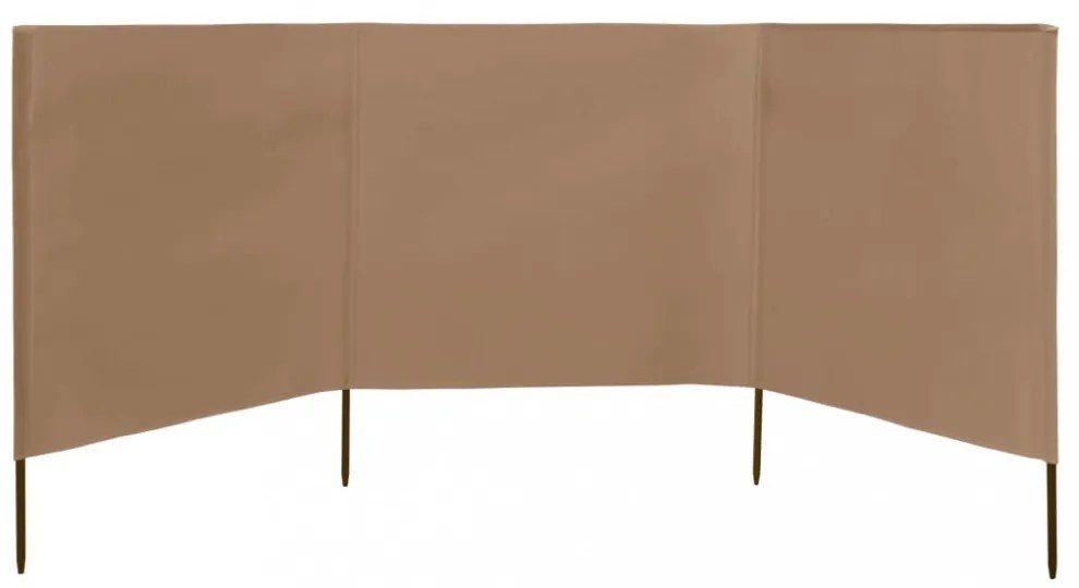 tópszínű szövet 3-paneles szélellenző 400 x 120 cm