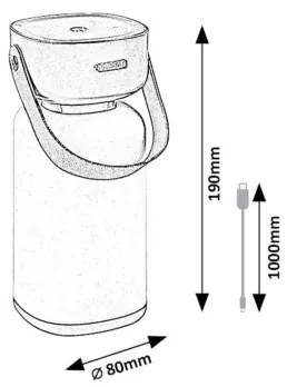 Rabalux 77144-LED Dimmelhető újratölthető érintős kültéri asztali lámpa FUNES LED/3W/5V IP44 zöld