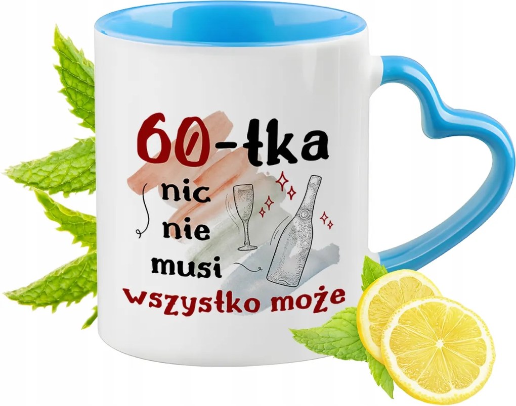 Születésnap 60 60-es 60-as Kék Bögre Szív Alakú Füllel Ajándék