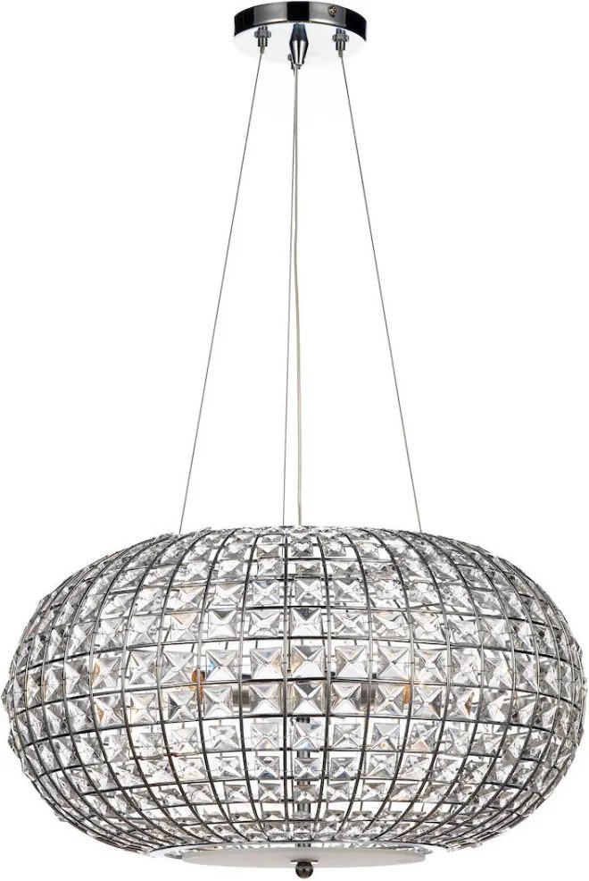 DAR LIGHTING PLA0350 PLAZA Kristály Függesztett Lámpa Csiszolt Króm E14 IP20