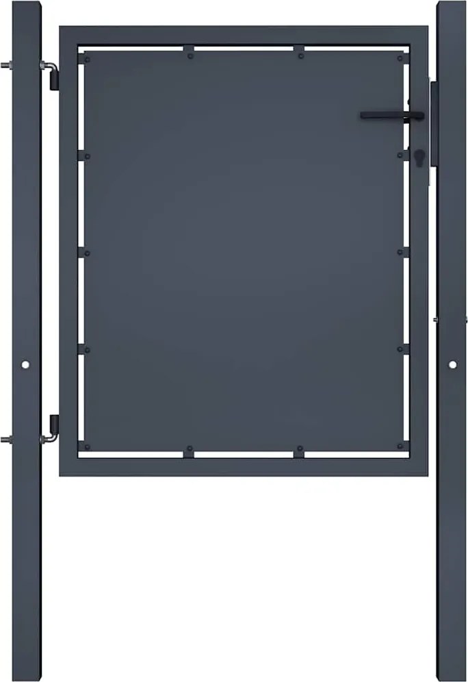 vidaXL antracit színű acél kerti kapu 100 x 100 cm