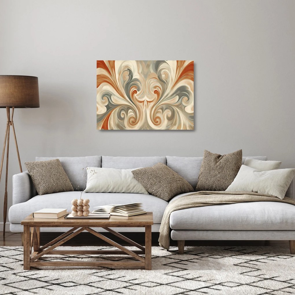 Üveg kép - Örvények földszínekkel (70x50 cm)