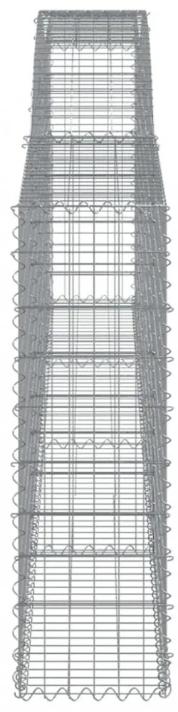 vidaXL 5 db íves horganyzott vas gabion kosár 400x30x100/120 cm
