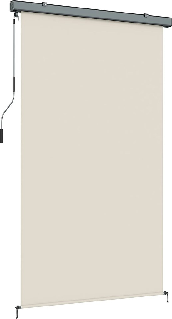 Outsunny vezeték nélküli kültéri roló, UPF50+ vízálló árnyékoló teraszra, erkélyre vagy pavilonra, 250 x 160 cm, krém | Aosom