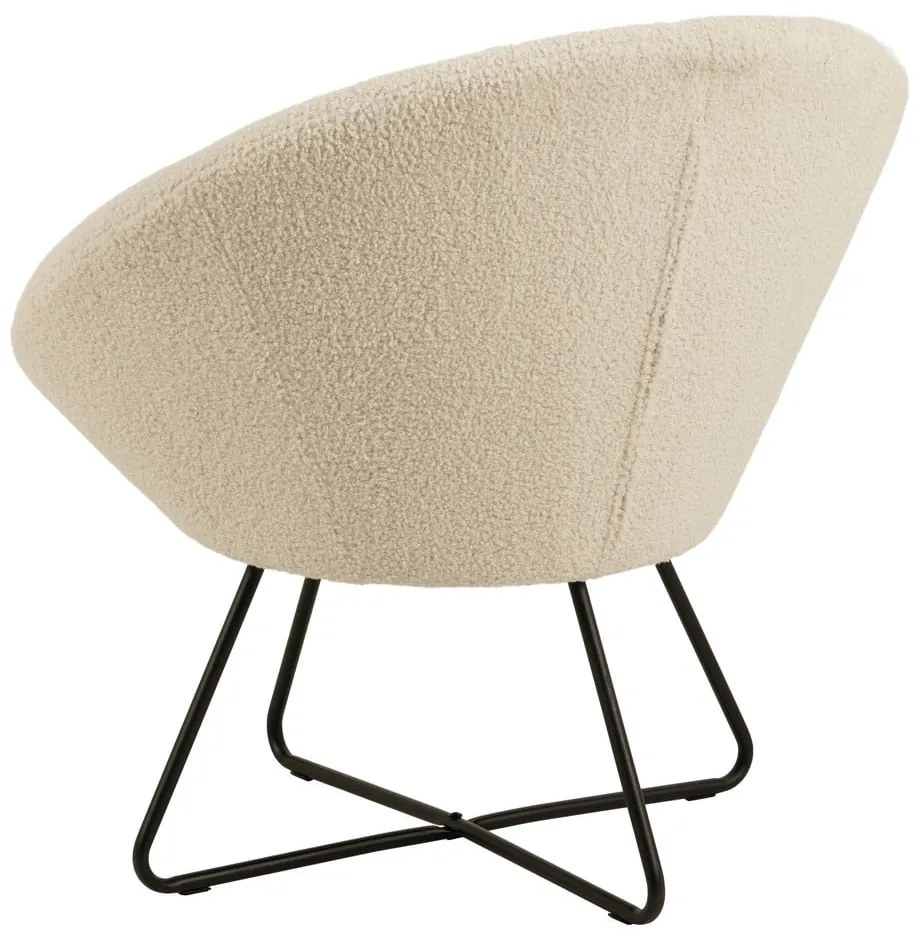 Center kémfehér műgyapjú fotel - Actona