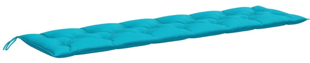 türkizkék szövet kerti padpárna 200x50x7 cm