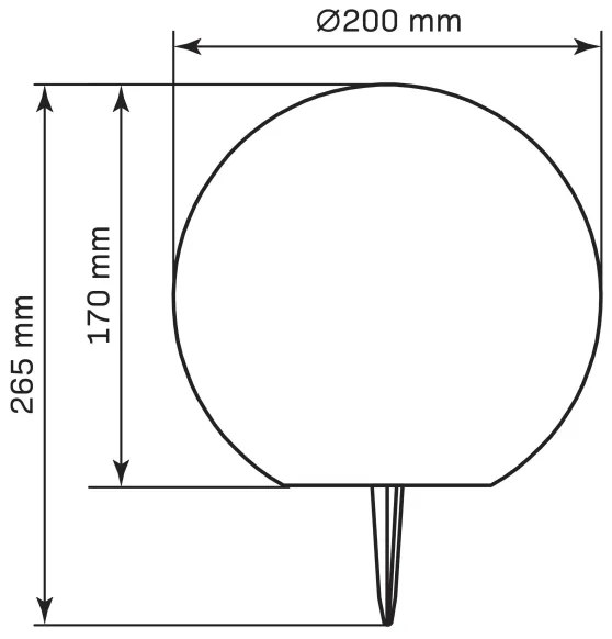 LED RGBW Napelemes lámpa BALL LED/3,2V 500 mAh átm. 20 cm IP65 + távirányítás