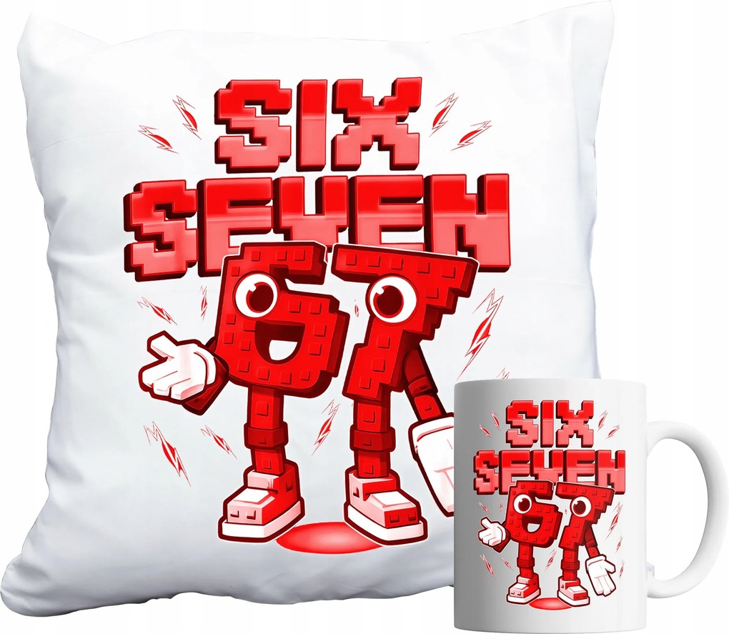 Bögre És Párna Szett Six Seven 67 Steal A Brainrot Ajándék Név