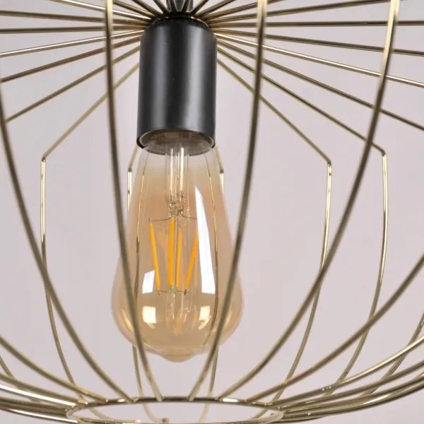 Csillár zsinóron JASMINA 1xE27/20W/230V átm. 40 cm arany