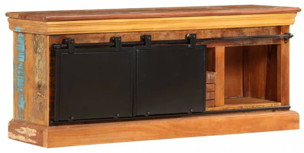 tömör újrahasznosított fa TV-szekrény 110 x 30 x 45 cm
