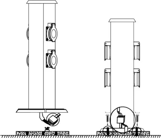 EGLO 90748 - Kültéri csatlakozós oszlop PARK 4 zöld SCHUKO IP44