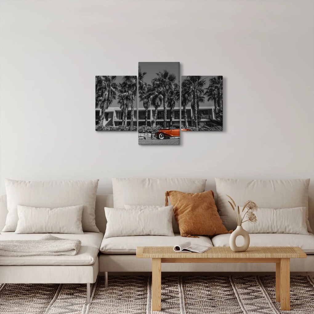Kép - retro piros autó (90x60 cm)