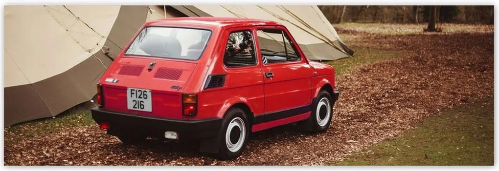 Poszterek 200x66 Piros kisautó Fiat 126p