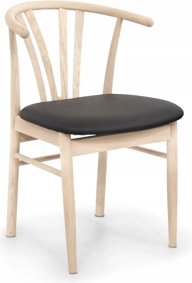 Dewon szék megmunkálatlan bükkből és bőrből