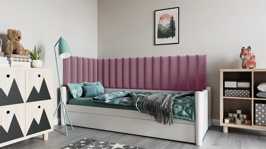 Kárpitozott fali panel QUADRATTA 20x60 cm - több színben Termék színe: Világosszürke