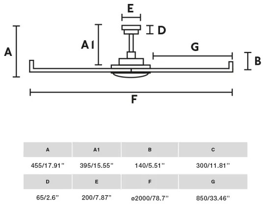 FARO 34203 - Mennyezeti ventilátor ROTTERDAM XL fekete átm. 200 cm + távirányítás