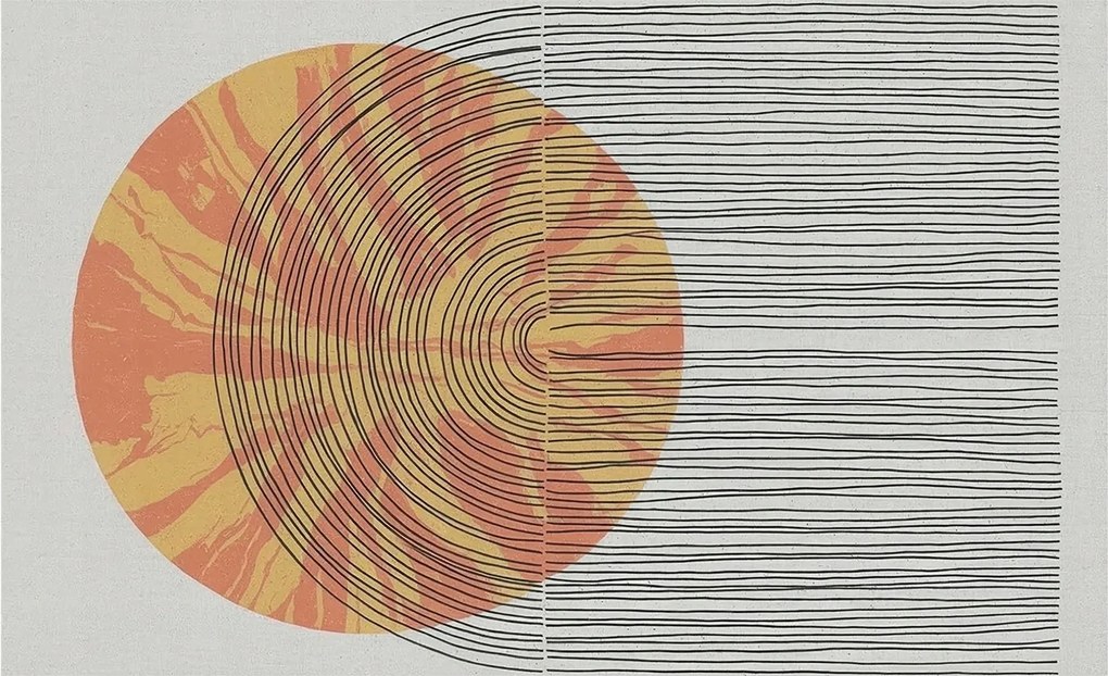 Flizelina Dekoratív Fotótapéta Hálószoba Kör vonalakkal 416x254 Ragasztó