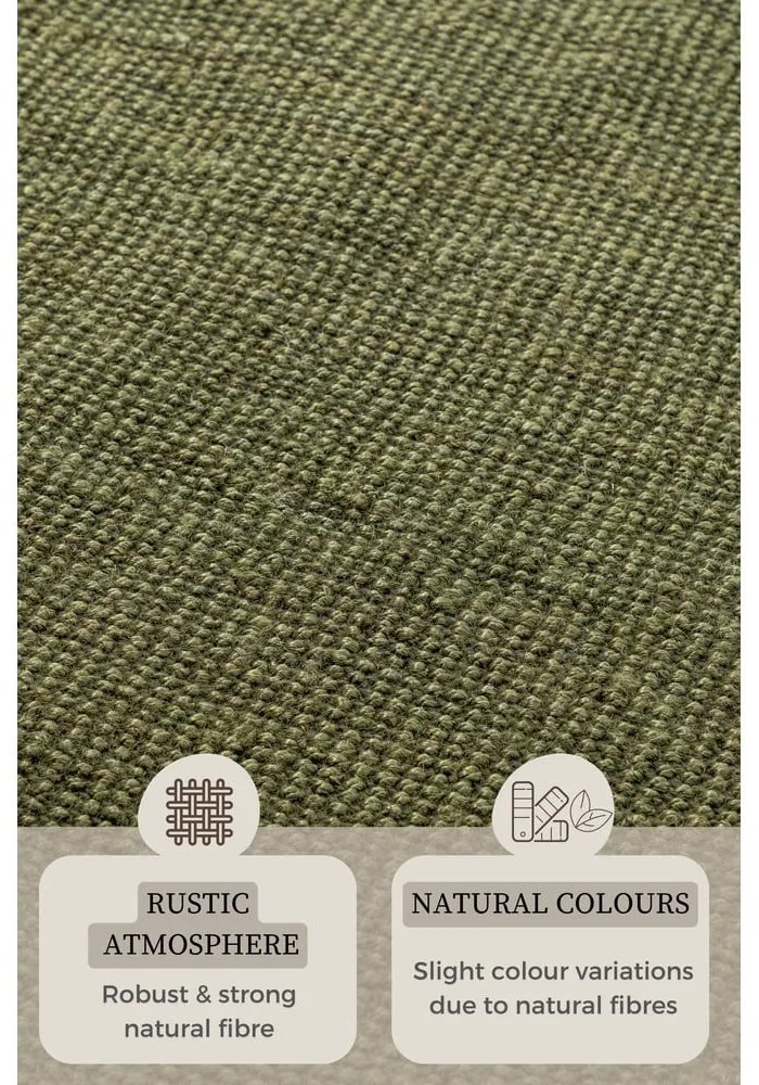 Khaki juta szőnyeg 80x150 cm Bouclé – Hanse Home