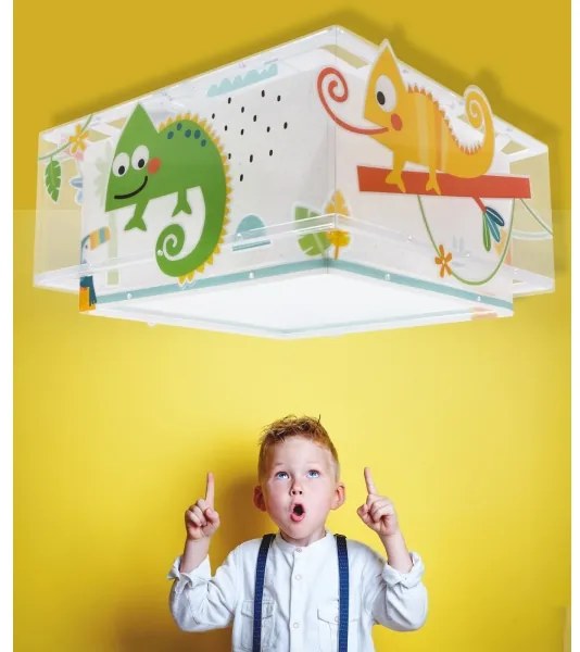 Dalber 63316 - Gyerek mennyezeti lámpa HAPPY JUNGLE 2xE27/15W/230V