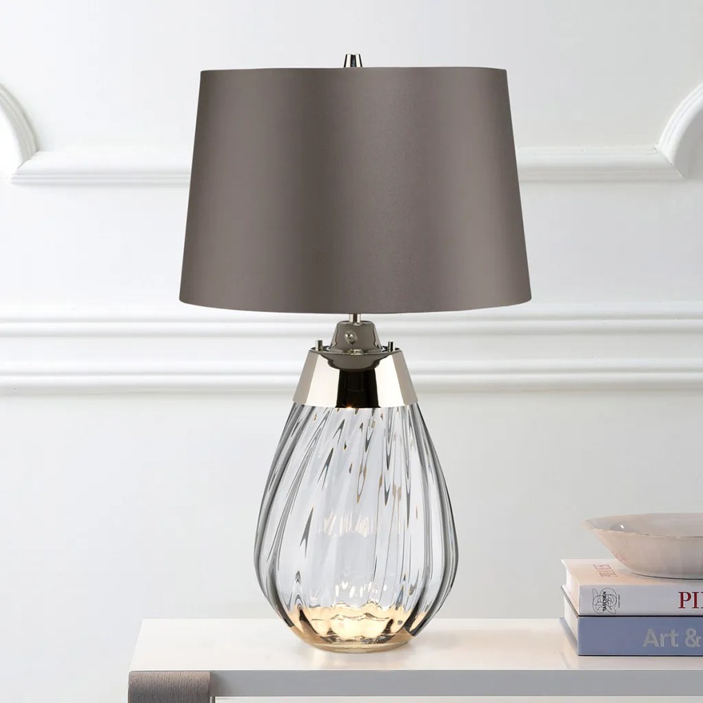 Elstead Lighting LENA SMALL LENA-TL-S-SMOKE Asztali lámpa 1X7W/GU10+1x60W/E27