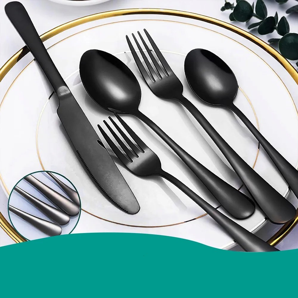 Evőeszköz Szett 6 Személyes 30DB-OS Fekete
