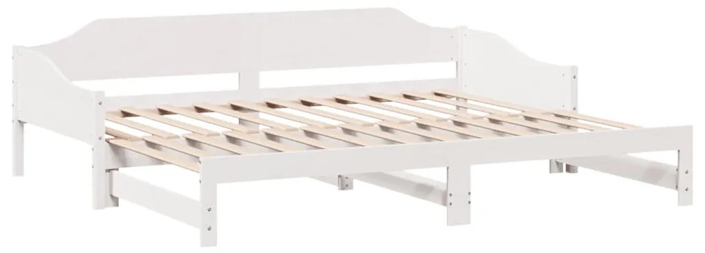 fehér tömör fenyőfa kihúzható kanapéágy 90 x 200 cm
