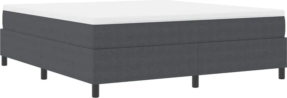 vidaXL Boxrugós ágy Sötétszürke és Fehér 180 x 200 cm Bársonyos szövet