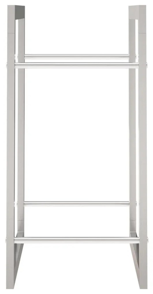 rozsdamentes acél tűzifatároló 80x28x86 cm