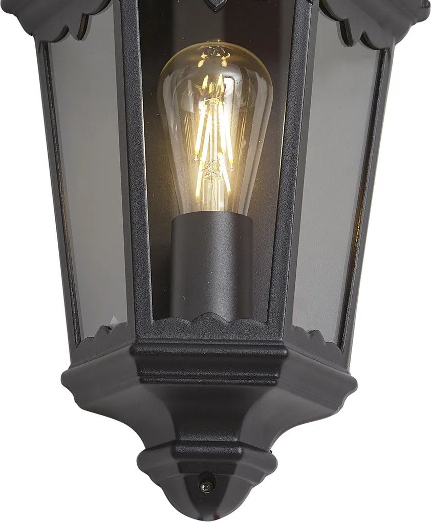 Klasszikus kültéri fali lámpa fekete IP44 - Havana Half