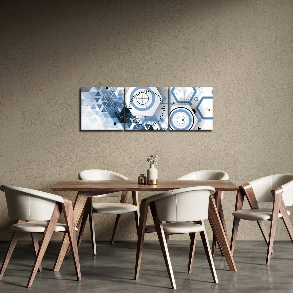 Kép - Geometriai absztrakció (órával) (90x30 cm)