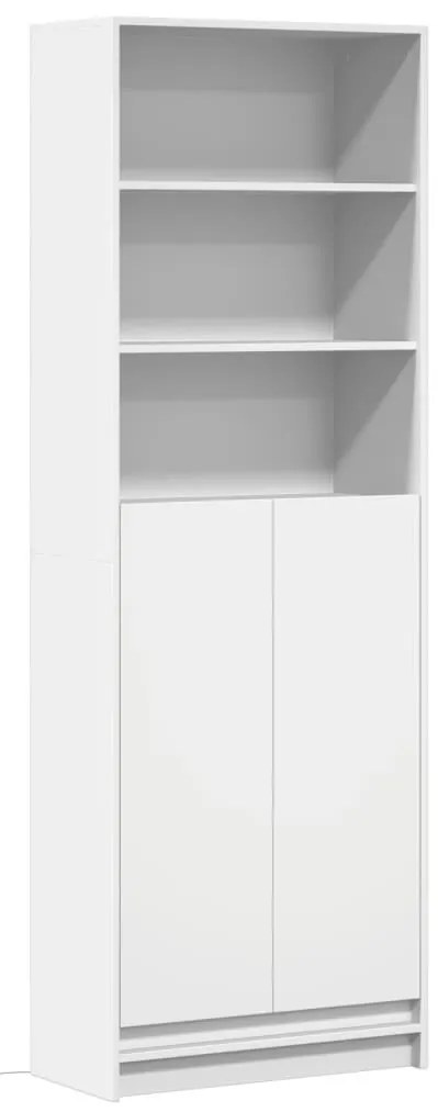 Fehér szerelt fa magasszekrény LED-ekkel 69 x 32,5 x 200 cm