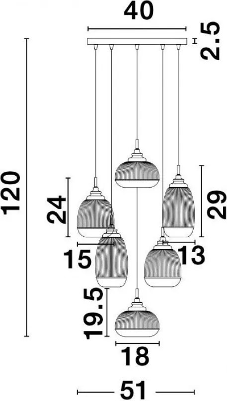Függeszték Arany MOND NOVA LUCE 9731215