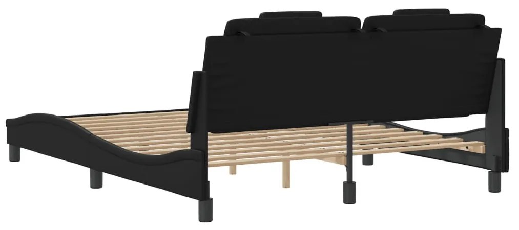 fekete műbőr ágykeret Viana matrac nélkül 160x200 cm