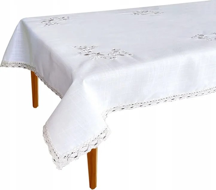 Abrosz hímzett bézs csipkés virágokkal 052 130x160