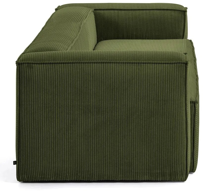 Blok sötétzöld kordbársony kanapé - Kave Home