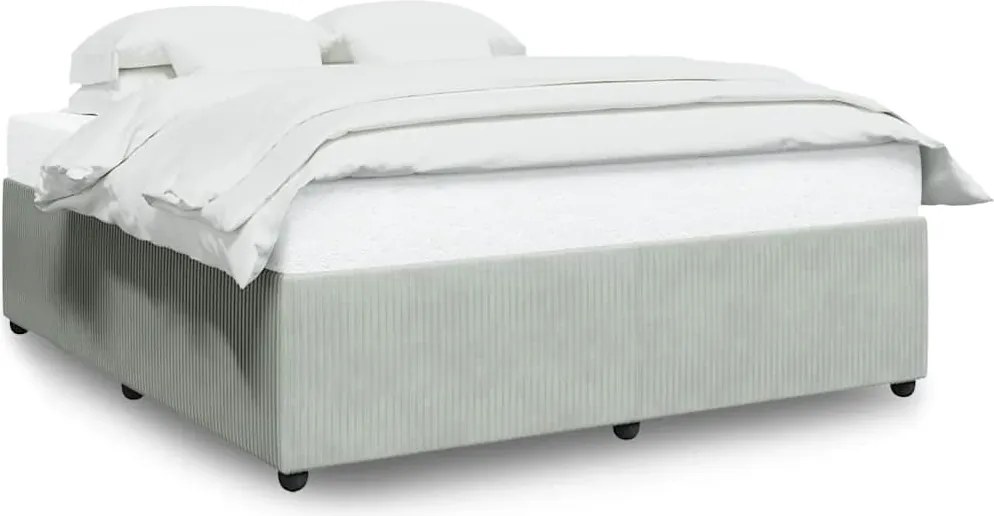 vidaXL világosszürke bársony ágykeret matrac nélkül 200 x 200 cm