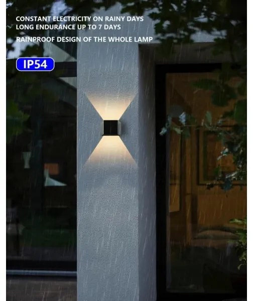 Brilagi - LED Napelemes fali lámpa SOLAR CUBE LED/2W/3,2V 1300 mAh IP54