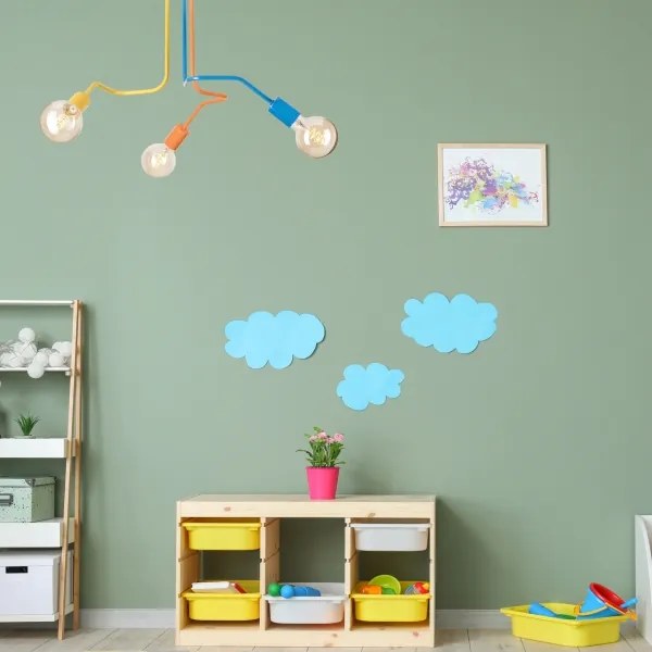 Felületre szerelhető csillár  MATYLDA 3xE27/60W/230V színes