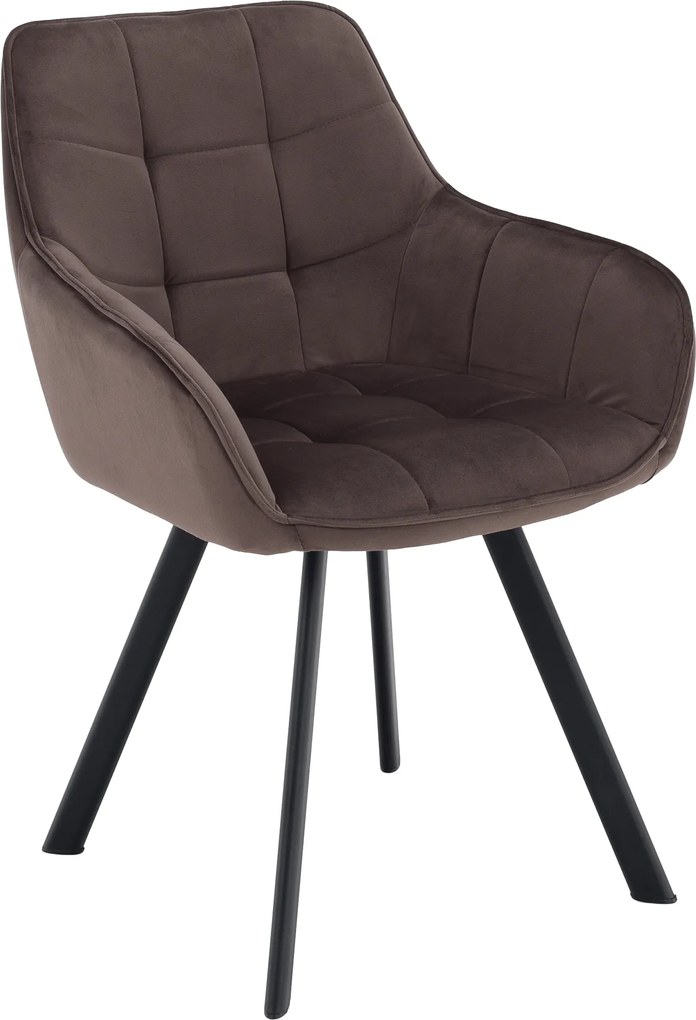 Design fotel, szürkésbarna Velvet/fekete, PETIN