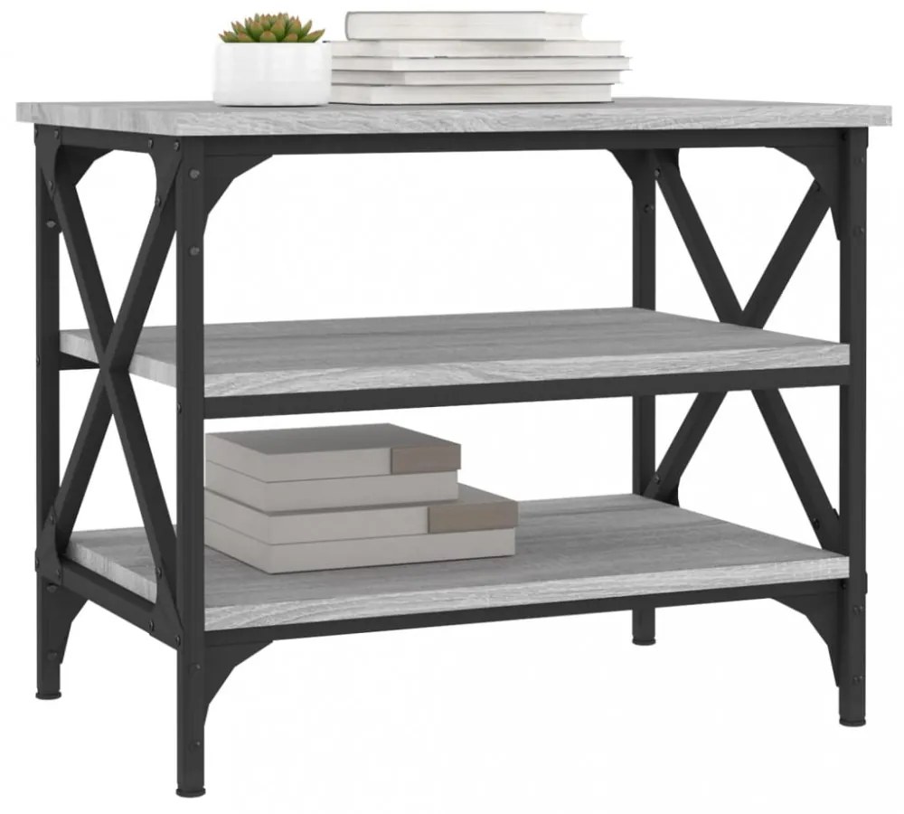 vidaXL szürke sonoma színű szerelt fa kisasztal 55x38x45 cm