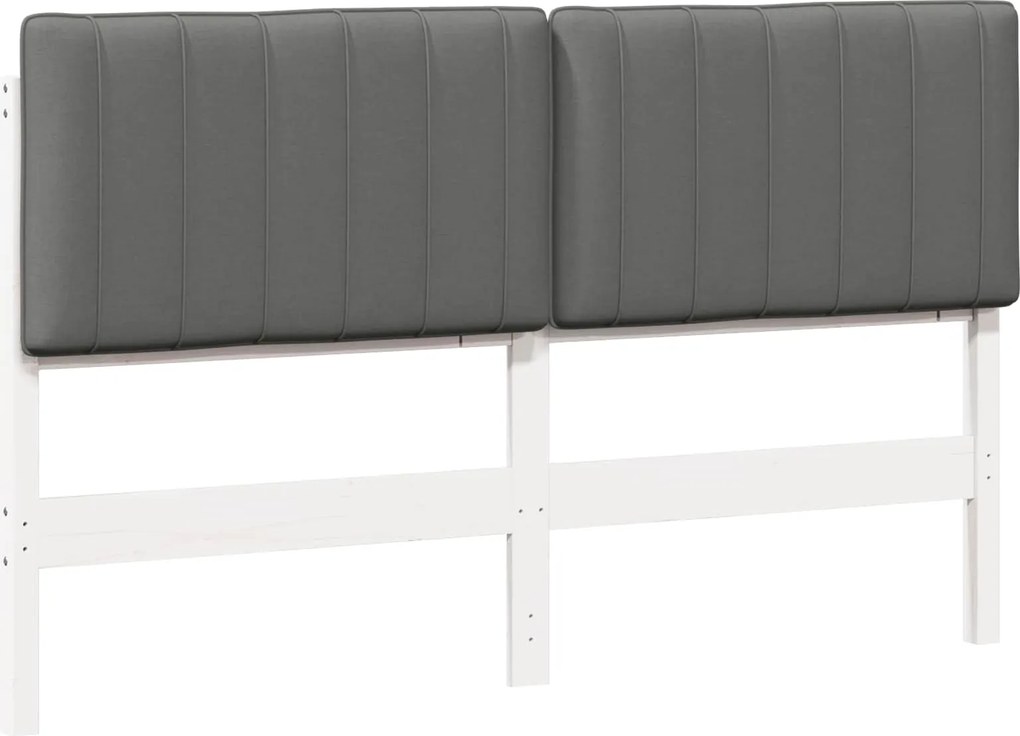 vidaXL Kárpitozott fejtámla fejtámlával Fehér és világosszürke 150 cm