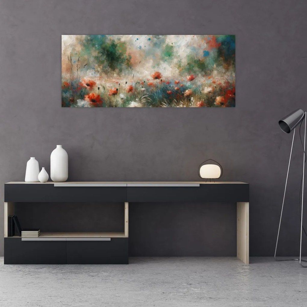 Kép – Pipacsmező absztrakciója (120x50 cm)