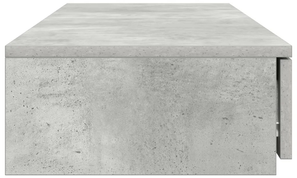 Ágy Fiókok Beton Szürke 120x36.5x16.5 cm Műanyag Fa