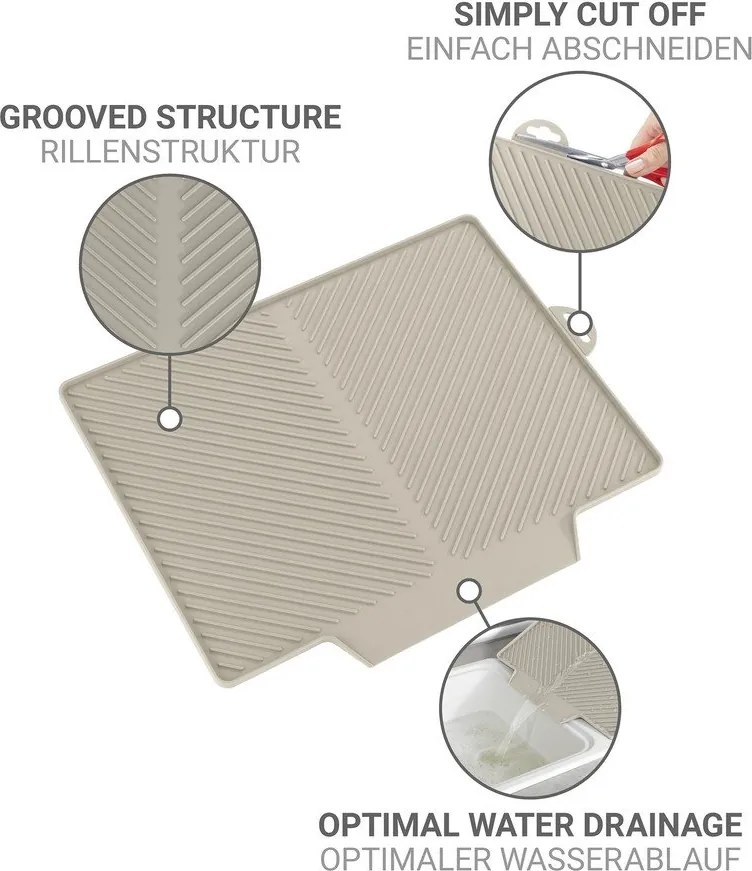 Bézs műanyag edénycsepegtető alátét 34x40 cm Nelia – Wenko