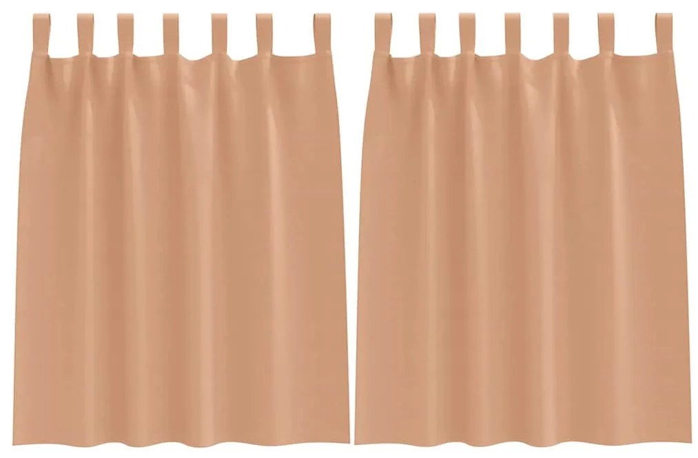 Függönyök függönyökkel 2 pcs Világosbarna 140x140cm Poliészter