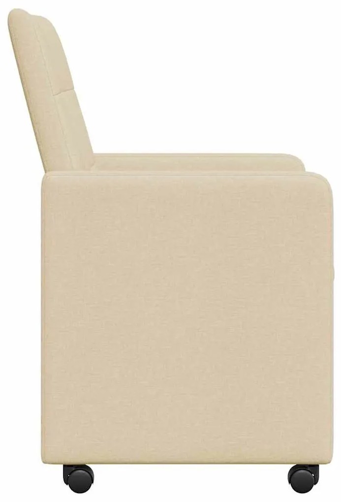 Kerekes Étkező Székek 2 pcs Krém 58 x 65 x 94 cm szövet