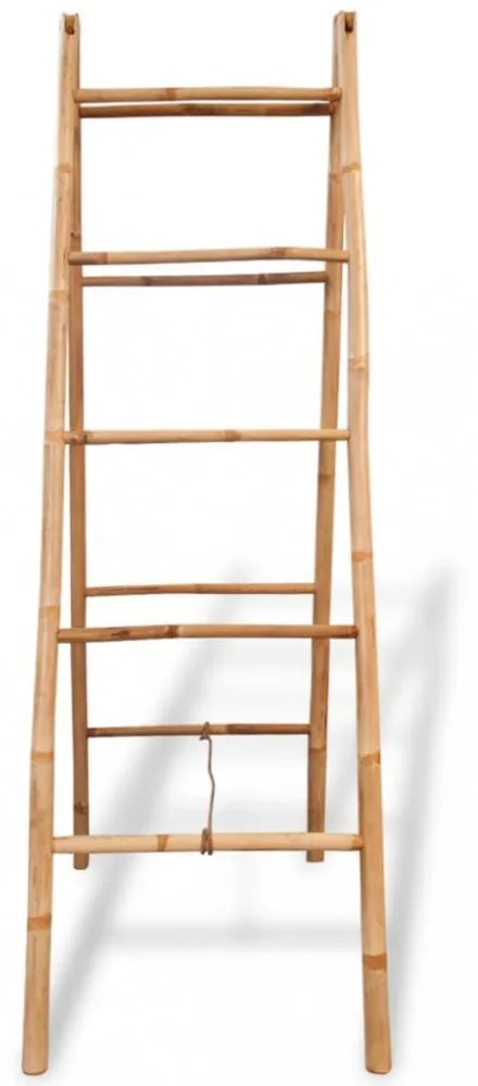 dupla törölközőszárító létra 5 fokos bambusz 50x160 cm