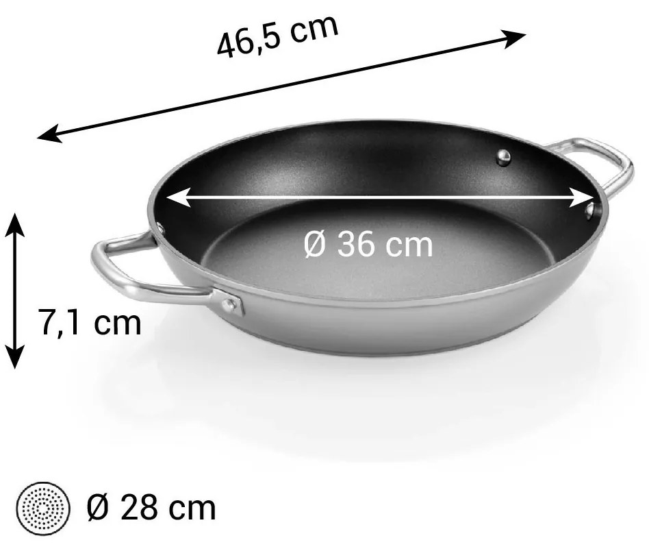 Tescoma GrandCHEF+ serpen 36 cm, 2 fogantyúval, 36 cm átmérőjű